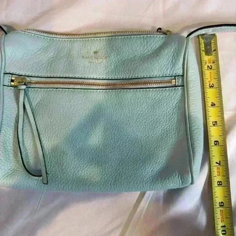 Kate Spade Leather Crossbody - Aqua Blue with front zipper